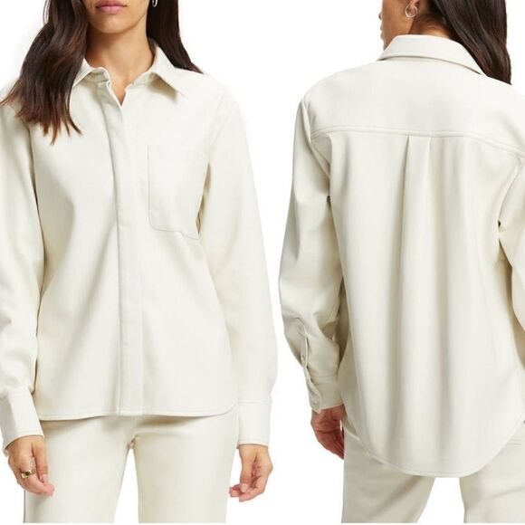 Good American better than leather shirt NWT over sized size 0 - Picture 1 of 10